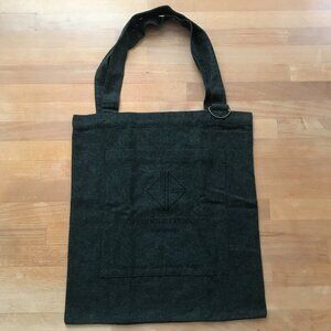 Opening Ceremony Wool Tote Bag Dark Green With Black Stitching